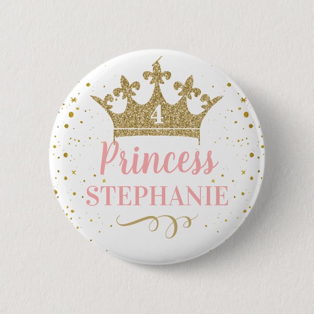 Badge Rond 5 Cm Fille d'anniversaire (Devant)