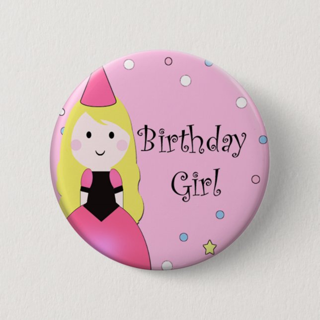 Badge Rond 5 Cm Fille d'anniversaire (Devant)