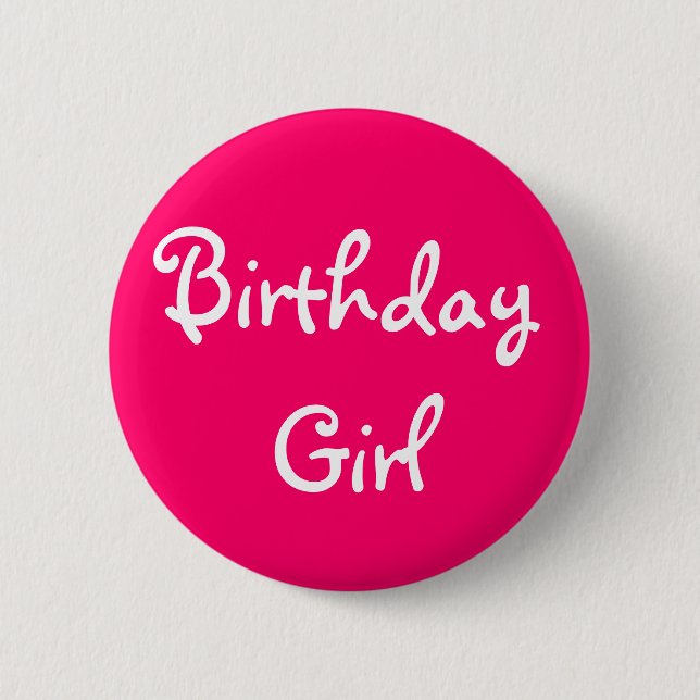 Badge Rond 5 Cm Fille d'anniversaire (Devant)