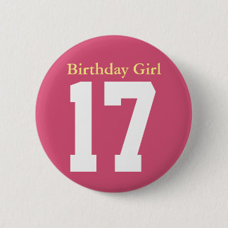 Badge Rond 5 Cm Fille d'anniversaire 17