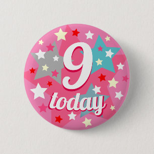 Badge Rond 5 Cm Fille d'anniversaire personnalisée n'importe quel 