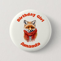Fille d'anniversaire Renard mignon dans une écharp