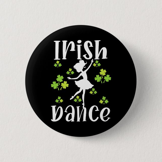 Badge Rond 5 Cm Fille Danseuse Danse irlandaise Dance St Patrick's (Devant)