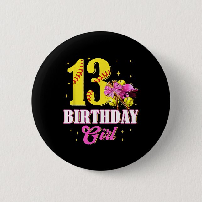 Badge Rond 5 Cm Fille de 13 ans Coquette Douce Arc 10 ans (Devant)