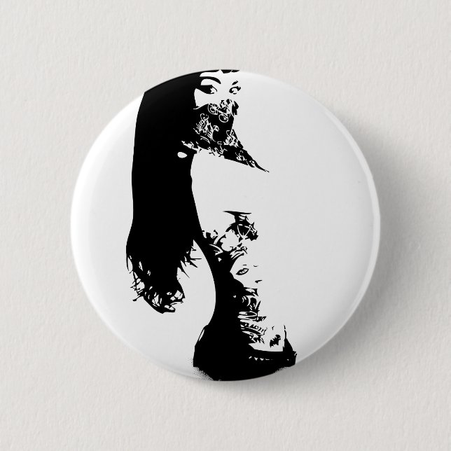 Badge Rond 5 Cm fille de bandana (Devant)