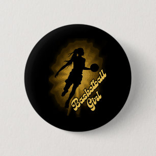Badge Rond 5 Cm Fille De Basket Ombre Dans Les Rayons