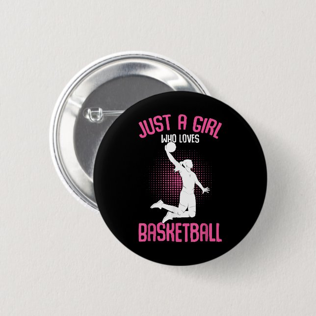 Badge Rond 5 Cm Fille de basketball Femmes (Devant & derrière)