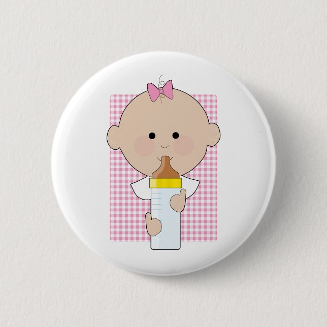 Badge Rond 5 Cm Fille de biberon (Devant)