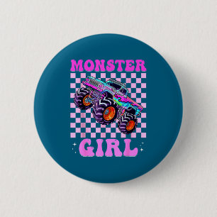 Badge Rond 5 Cm Fille de camion monstre pour enfants Nk amoureuse
