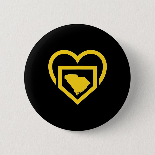 Badge Rond 5 Cm Fille de Caroline du Sud Fastpitch Softll Fille (Devant)