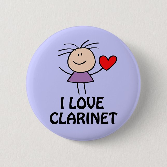 Badge Rond 5 Cm Fille de clarinette (Devant)