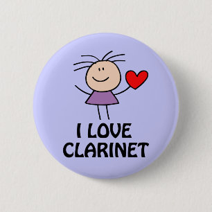 Badge Rond 5 Cm Fille de clarinette