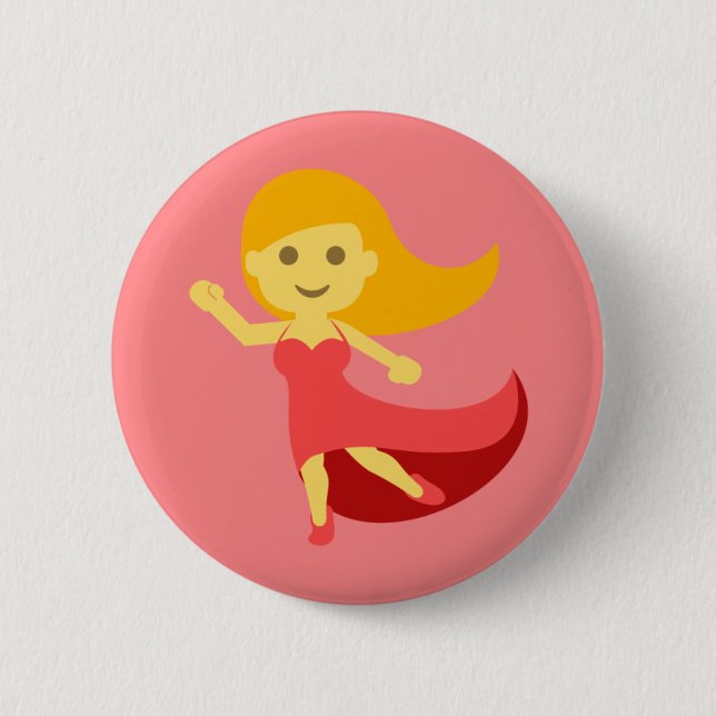 Badge Rond 5 Cm Fille de danse Emoji (Devant)