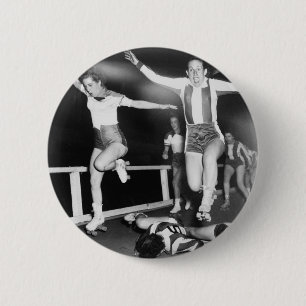 Badge Rond 5 Cm Fille de Derby de rouleau