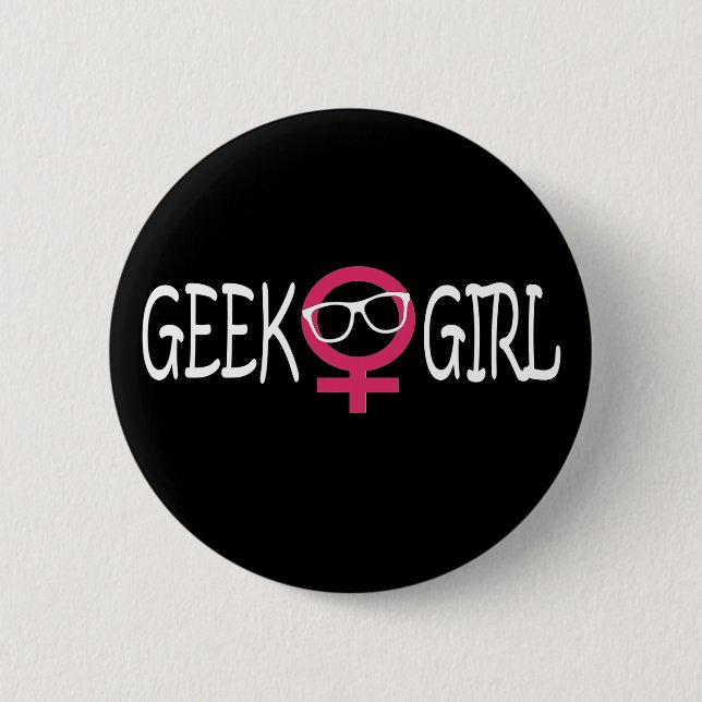 Badge Rond 5 Cm Fille de geek (Devant)