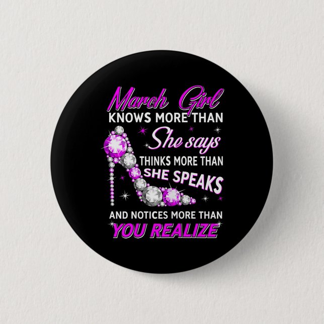 Badge Rond 5 Cm Fille de la Marche des Femmes Citation de Faits Dr (Devant)