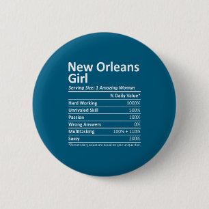 Badge Rond 5 Cm Fille de la Nouvelle-Orléans La Louisiane Ville Am