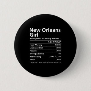Badge Rond 5 Cm Fille de la Nouvelle-Orléans La Louisiane Ville Am