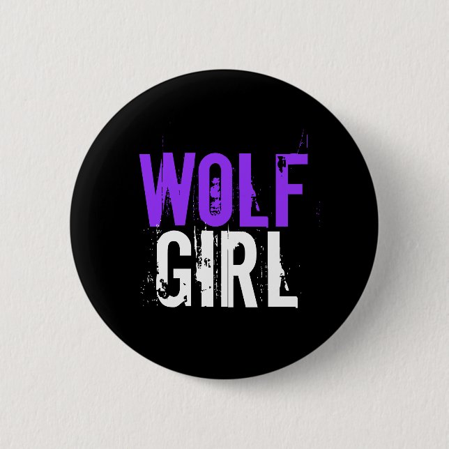 Badge Rond 5 Cm Fille de loup (Devant)