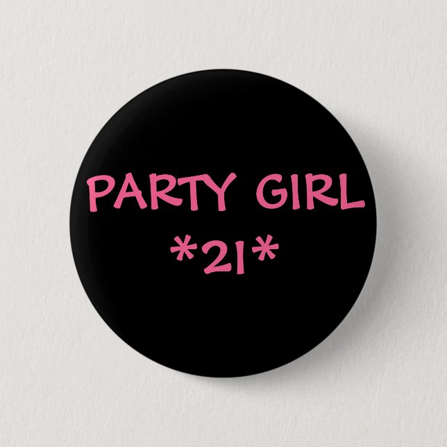 BADGE ROND 5 CM FILLE DE PARTIE *21* (Devant)