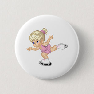 Badge Rond 5 Cm Fille de patinage sur glace