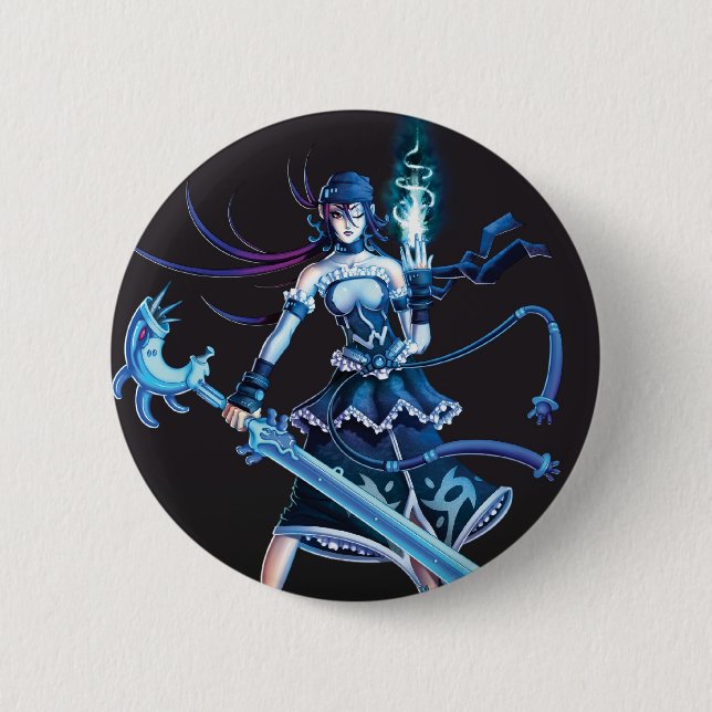 Badge Rond 5 Cm Fille de pirate d'Anime (Devant)