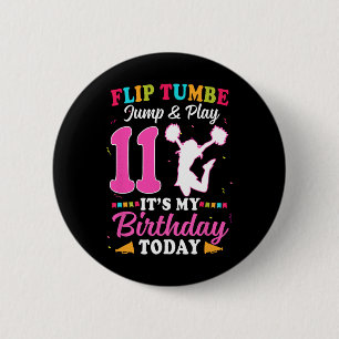Badge Rond 5 Cm Fille de pom-pom girls pour son 11e anniversaire 1