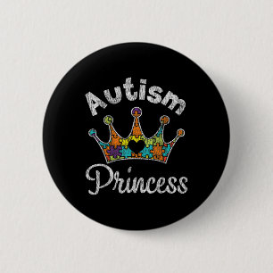 Badge Rond 5 Cm Fille de princesse autiste Famille Sensibilisation