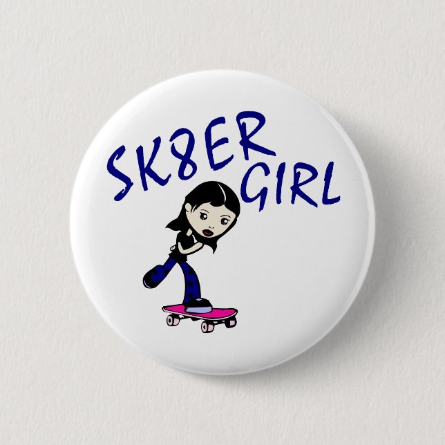 Badge Rond 5 Cm fille de sk8er (Devant)