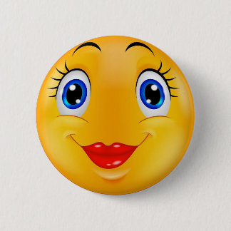 Badge Rond 5 Cm Fille de sourire