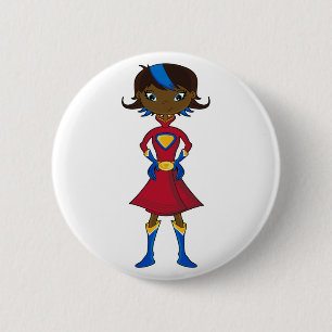 Badge Rond 5 Cm Fille de super héros