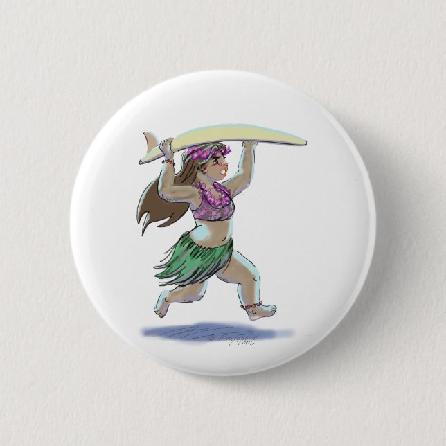Badge Rond 5 Cm fille de surfer (Devant)