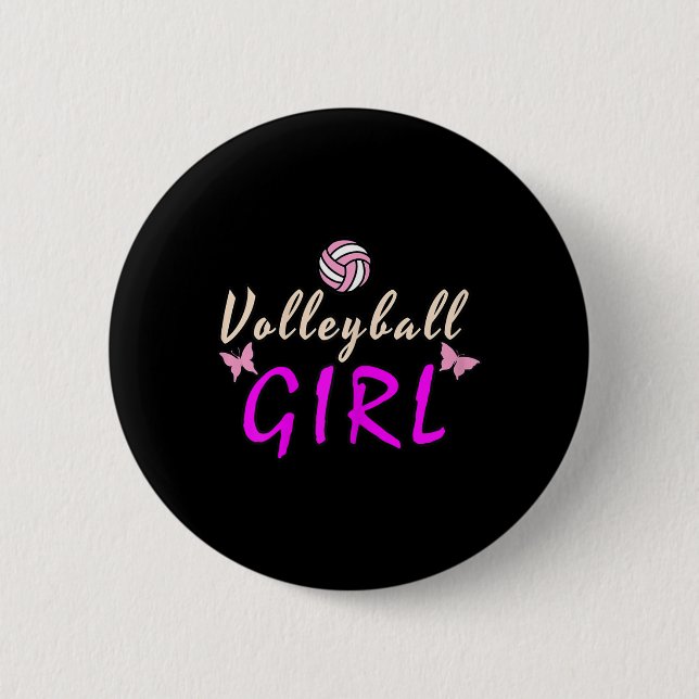 Badge Rond 5 Cm Fille de volley-ball (Devant)