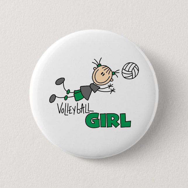 Badge Rond 5 Cm Fille de volleyball (Devant)