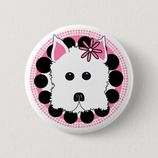 Badge Rond 5 Cm Fille de Westie