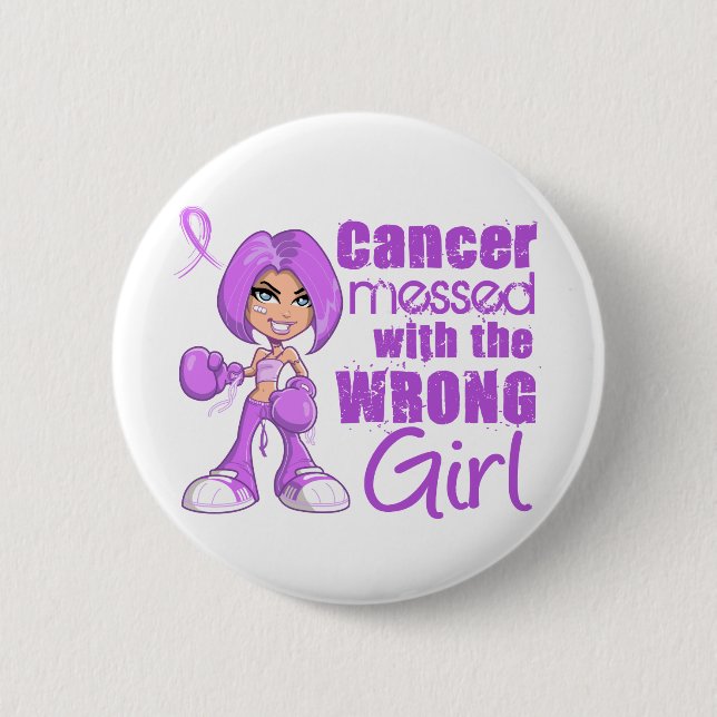 Badge Rond 5 Cm Fille de With Wrong du Général Cancer Messed (Devant)