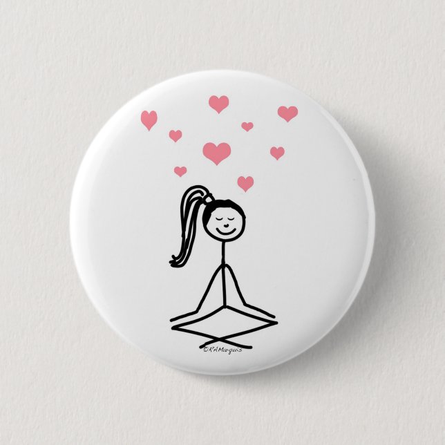 Badge Rond 5 Cm Fille de yoga (Devant)