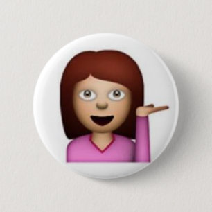 Badge Rond 5 Cm Fille d'Emoji