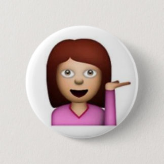 Badge Rond 5 Cm Fille d'Emoji