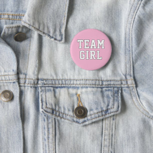 Badge Rond 5 Cm Fille d'équipe Fête de révélation du sexe de bébé 