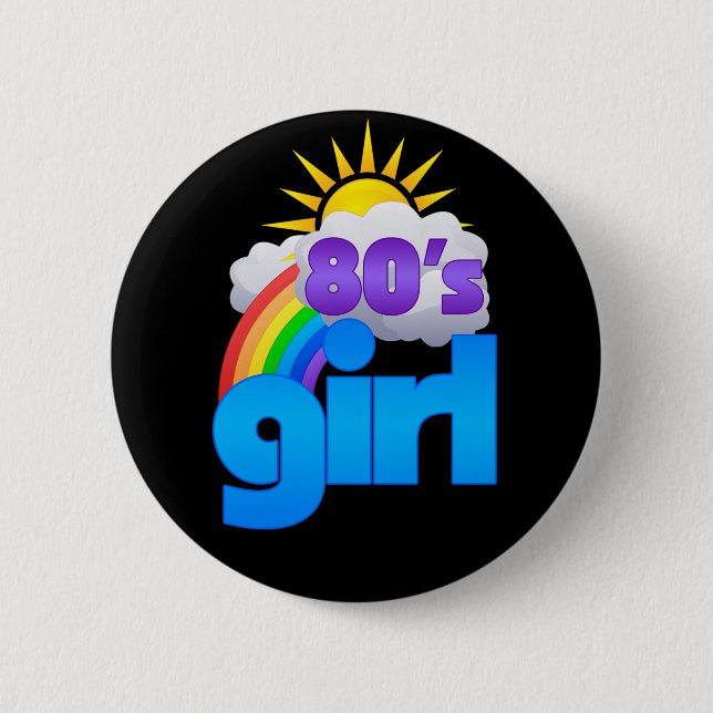 Badge Rond 5 Cm Fille des années 80 (Devant)