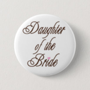 Badge Rond 5 Cm Fille des bruns chics de jeune mariée