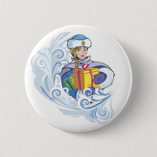 Badge Rond 5 Cm Fille des neiges (Devant)