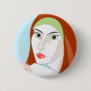 Badge Rond 5 Cm Fille d'été