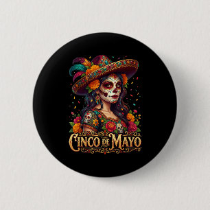 Badge Rond 5 Cm Fille du cinq mai fiesta mexicaine 5 mai Cinco