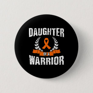 Badge Rond 5 Cm Fille D'Un Guerrier Sensibilisation À La Leucémie