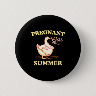 Badge Rond 5 Cm Fille enceinte été drôle bébé annonce oie