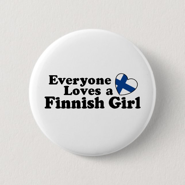 Badge Rond 5 Cm Fille finlandaise (Devant)