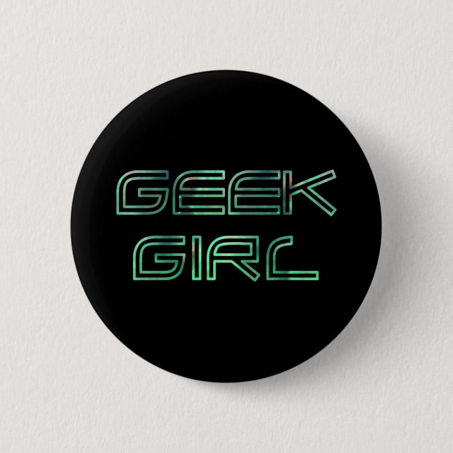Badge Rond 5 Cm fille geek (Devant)