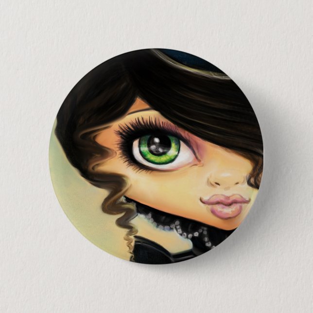 Badge Rond 5 Cm Fille gothique - Mina (Devant)